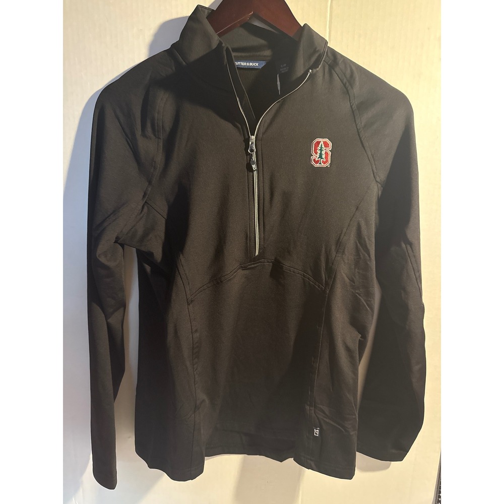 Cutter & Buck Stanford University Adapt Eco Knit Half Zip Pullover Black New